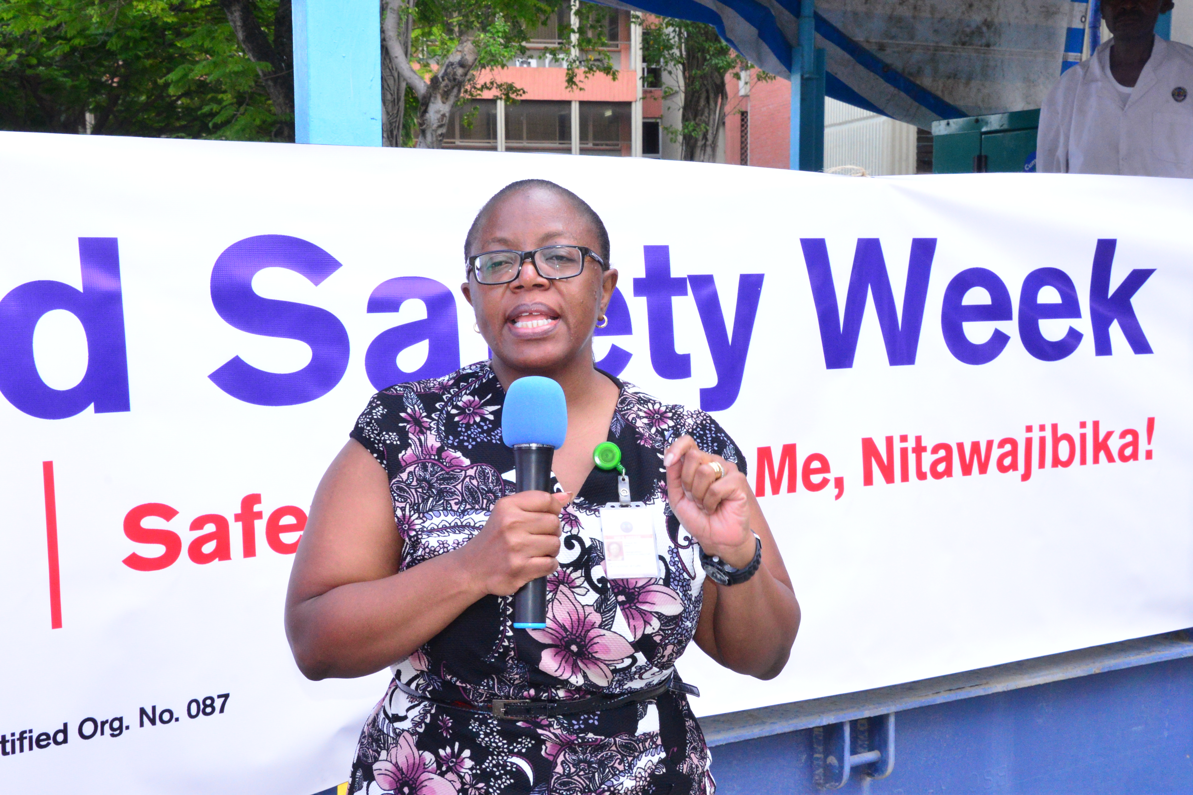 MD Catherine Wairi addressing KPA employees during the flagging off of Safety week at KPA headquarters.JPG